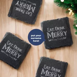 Merry Slate Coaster Set | Gifts | Potico - FlowerStore.ph | Same-Day ...