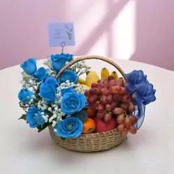 Crisp Blue Fruit Basket