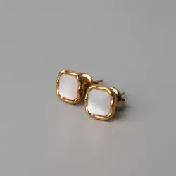 Lily White Cube Earrings