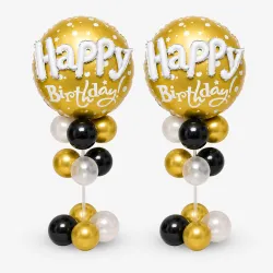Golden Birthday Balloon Stand