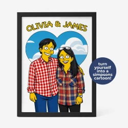 Personalized Simpsons Couple Poster
