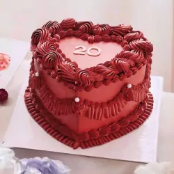 Ruby Red Heart Cake