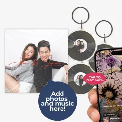 Vinyl Photo Music Keychain