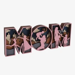 Mom Wooden Lamp