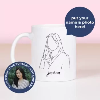 Personalized Line Art Mug