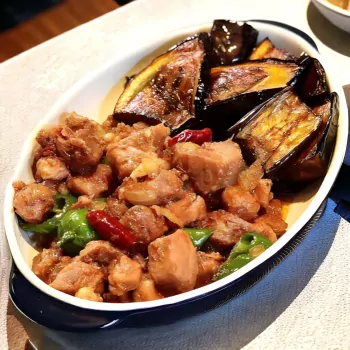 Binagoongan w/ Eggplant Slices
