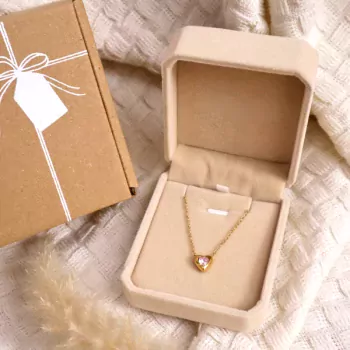 Gabrielle Pink Heart Necklace