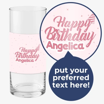 Birthday Cylindrical Vase (Pink).