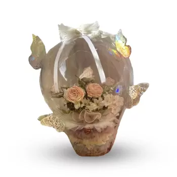 Marshmallow Roses Glass Ball