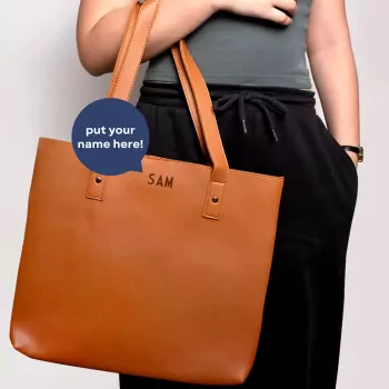 Personalized Leather Tote Bag