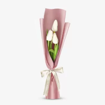 White Tulip Bouquet (3 Stems)