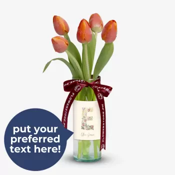 Red-Orange Tulips (5 Stems)