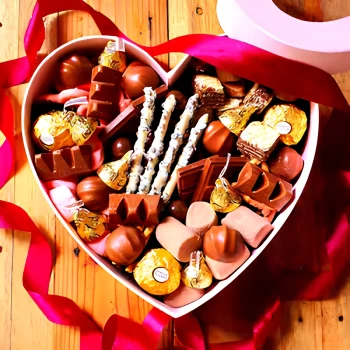 Pink Heart Chocolate Sweet Box.