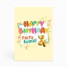 Party Animal Birthday Greeting Card - Standard