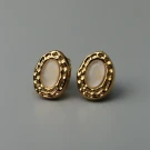 Amira Oval Pearl Stud Earrings - Standard