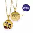 Photo Engraved with Message Necklace - default