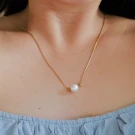 Clara White Bead Necklace - Standard