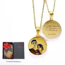Photo Engraved with Message Necklace - default