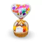 Fruit Basket Share with Balloon - Congratulations