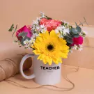 The Best Teacher Ever Mug - With Flowers
