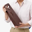 Personalized Leather Wine Tote 3