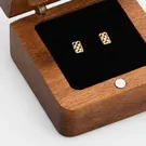 Waffle Stud Earring (18k Saudi Gold) 3