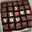 Message Brownies - I love You