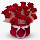 Scarlet Velvet Rose Box (16 Ecuadorian Roses) - Standard