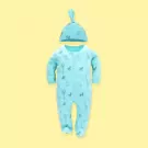 Coby Frogsuit with Hat Set - Blue Animals
