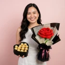 Giant Crochet Rose Sweet Bundle - Standard