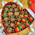 Chocolate Strawberry Duo in Big Red Heart Box - default