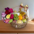 Carnation Fruit & Floral Basket - default