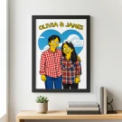 Personalized Simpsons Couple Poster - Standard