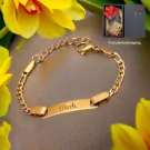 Personalized Adjustable Curved Bracelet - gold