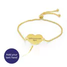 Personalized Adjustable Heart Charm Bracelet - gold