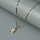 Marisse Oval Pearl Pendant Necklace - Standard