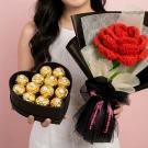 Giant Crochet Rose Sweet Bundle - Standard
