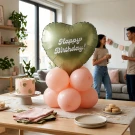 Happy Heart Balloon Stack - Pink