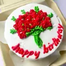 Blooming Bento Cake - Red Flowers - Red Velvet