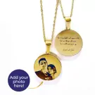 Photo Engraved with Message Necklace - default