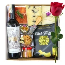 Wine and Cheese Valentine's Box with Rose - I Love You Box