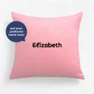 Embroidered Linen Pillow - Pink