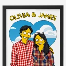 Personalized Simpsons Couple Poster - Standard