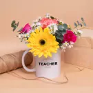 The Best Teacher Ever Mug - With Flowers