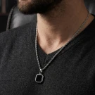 Farris Black Square Chain Necklace - Standard