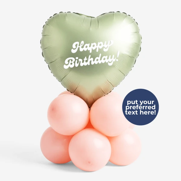 Happy Heart Balloon Stack - Pink