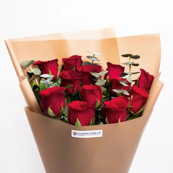 Send Twelve Pieces Red Roses Bouquet & Birthday Balloon To Philippines