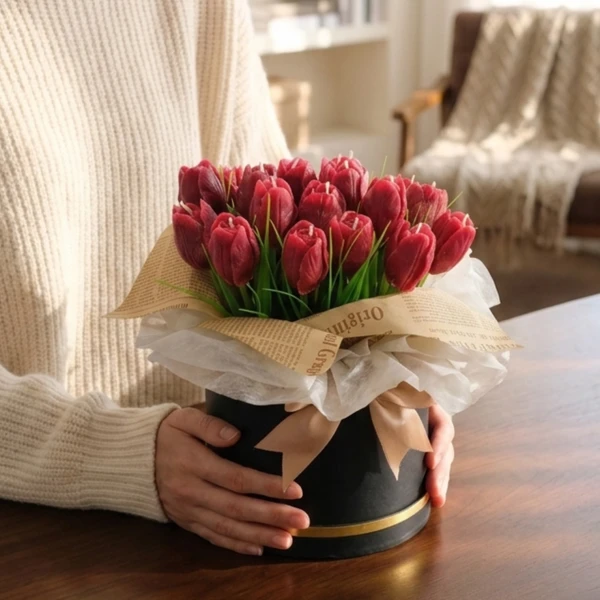 Crimson Tulip Candles - Standard