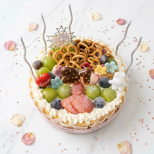 Sparkling Fruit Basque Cheesecake - 6 Inch Cake