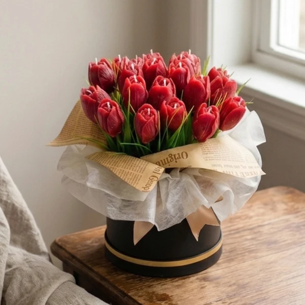Crimson Tulip Candles - Standard
